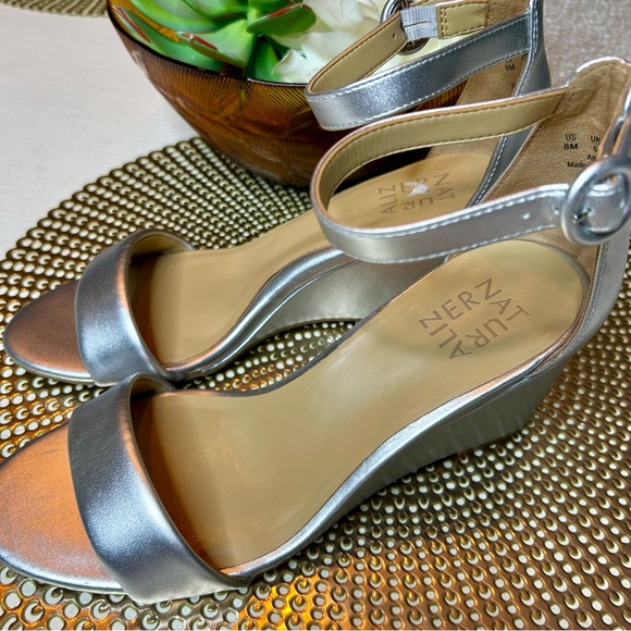 Naturalizer London Silver wedge sandals - Picture 7 of 12